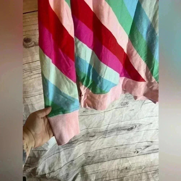 Cabana by crown and ivy long sleeve pullover crewneck striped sweater - Picture 2 of 7